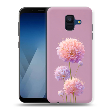Силиконовый противоударный чехол на Samsung Galaxy A6 с принтом Цветы Силиконовый противоударный чехол на Samsung Galaxy A6 с принтом Цветы