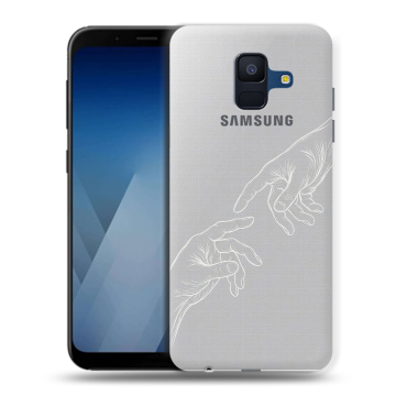 Силиконовый противоударный чехол на Samsung Galaxy A6 с принтом Сотворение мира Силиконовый противоударный чехол на Samsung Galaxy A6 с принтом Сотворение мира
