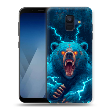 Силиконовый противоударный чехол на Samsung Galaxy A6 с принтом Медведь Силиконовый противоударный чехол на Samsung Galaxy A6 с принтом Медведь