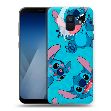 Силиконовый противоударный чехол на Samsung Galaxy A6 с принтом Лило и Стич Силиконовый противоударный чехол на Samsung Galaxy A6 с принтом Лило и Стич