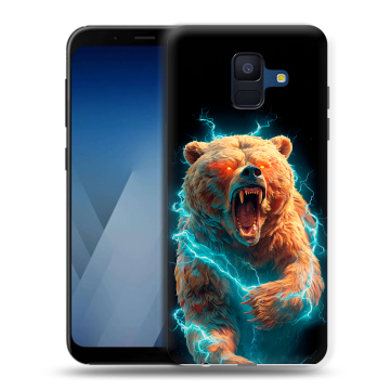 Силиконовый противоударный чехол на Samsung Galaxy A6 с принтом Медведь Силиконовый противоударный чехол на Samsung Galaxy A6 с принтом Медведь