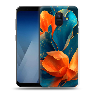 Силиконовый противоударный чехол на Samsung Galaxy A6 с принтом Цветы Силиконовый противоударный чехол на Samsung Galaxy A6 с принтом Цветы