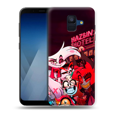 Силиконовый противоударный чехол на Samsung Galaxy A6 с принтом Hazbin Hotel Отель Хазбин