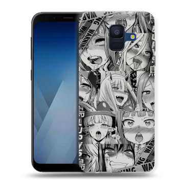 Силиконовый противоударный чехол на Samsung Galaxy A6 с принтом Ahegao Ахегао Аниме Силиконовый противоударный чехол на Samsung Galaxy A6 с принтом Ahegao Ахегао Аниме