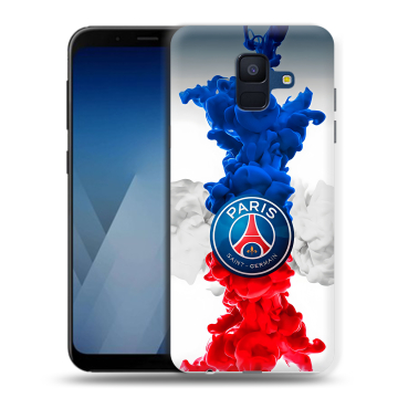 Силиконовый противоударный чехол на Samsung Galaxy A6 с принтом PSG ПСЖ Силиконовый противоударный чехол на Samsung Galaxy A6 с принтом PSG ПСЖ