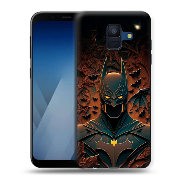 Силиконовый противоударный чехол на Samsung Galaxy A6 с принтом Batman Бэтмен Силиконовый противоударный чехол на Samsung Galaxy A6 с принтом Batman Бэтмен