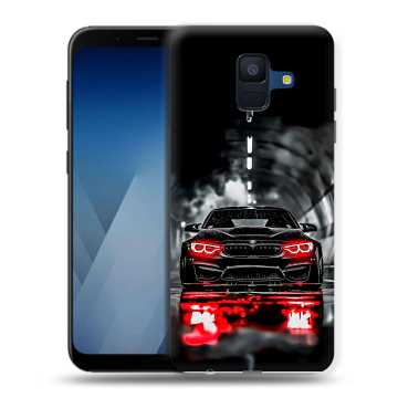 Силиконовый противоударный чехол на Samsung Galaxy A6 с принтом BMW БМВ