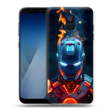 Силиконовый противоударный чехол на Samsung Galaxy A6 с принтом IronMan Железный человек