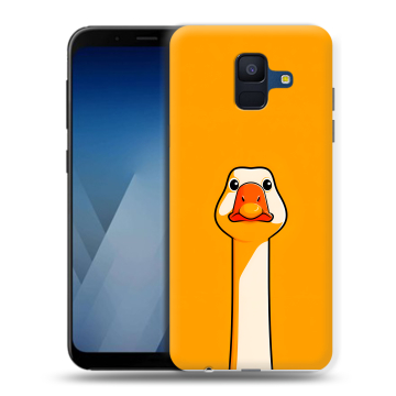 Силиконовый противоударный чехол на Samsung Galaxy A6 с принтом Смешная утка Силиконовый противоударный чехол на Samsung Galaxy A6 с принтом Смешная утка