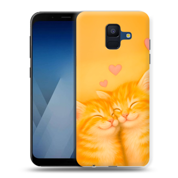 Силиконовый противоударный чехол на Samsung Galaxy A6 с принтом Милые котята Силиконовый противоударный чехол на Samsung Galaxy A6 с принтом Милые котята