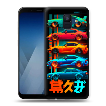 Силиконовый противоударный чехол на Samsung Galaxy A6 с принтом машины тачки Силиконовый противоударный чехол на Samsung Galaxy A6 с принтом машины тачки