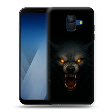 Силиконовый противоударный чехол на Samsung Galaxy A6 с принтом Волк Силиконовый противоударный чехол на Samsung Galaxy A6 с принтом Волк