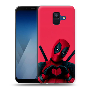Силиконовый противоударный чехол на Samsung Galaxy A6 с принтом Дедпул Deadpool