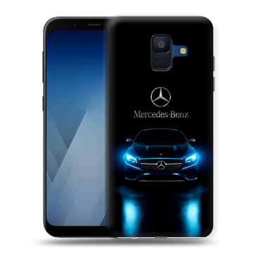 Силиконовый противоударный чехол на Samsung Galaxy A6 с принтом Mercedes Мерседес Силиконовый противоударный чехол на Samsung Galaxy A6 с принтом Mercedes Мерседес