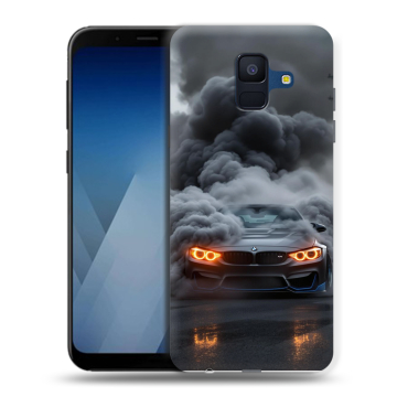 Силиконовый противоударный чехол на Samsung Galaxy A6 с принтом BMW БМВ