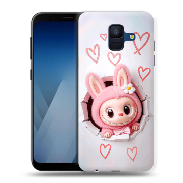 Силиконовый противоударный чехол на Samsung Galaxy A6 с принтом Labubu Лабубу Силиконовый противоударный чехол на Samsung Galaxy A6 с принтом Labubu Лабубу