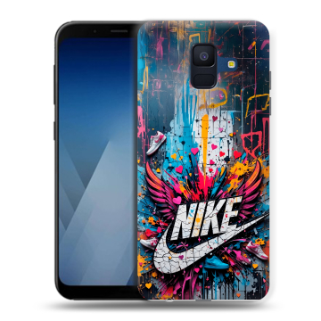 Силиконовый противоударный чехол на Samsung Galaxy A6 с принтом Nike Найк