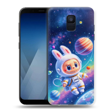 Силиконовый противоударный чехол на Samsung Galaxy A6 с принтом Labubu Лабубу
