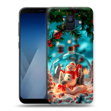 Силиконовый противоударный чехол на Samsung Galaxy A6 с принтом Новый год Силиконовый противоударный чехол на Samsung Galaxy A6 с принтом Новый год