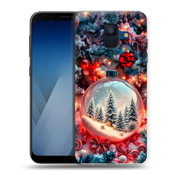 Силиконовый противоударный чехол на Samsung Galaxy A6 с принтом Новый год Силиконовый противоударный чехол на Samsung Galaxy A6 с принтом Новый год