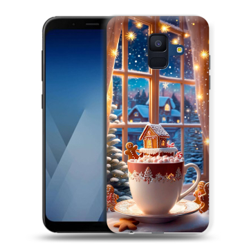 Силиконовый противоударный чехол на Samsung Galaxy A6 с принтом Новый год Силиконовый противоударный чехол на Samsung Galaxy A6 с принтом Новый год