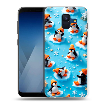 Силиконовый противоударный чехол на Samsung Galaxy A6 с принтом Новый год Силиконовый противоударный чехол на Samsung Galaxy A6 с принтом Новый год