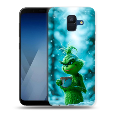 Силиконовый противоударный чехол на Samsung Galaxy A6 с принтом Новый год гринч Силиконовый противоударный чехол на Samsung Galaxy A6 с принтом Новый год гринч
