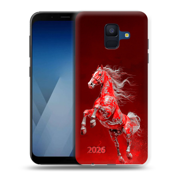 Силиконовый противоударный чехол на Samsung Galaxy A6 с принтом Новый год Силиконовый противоударный чехол на Samsung Galaxy A6 с принтом Новый год