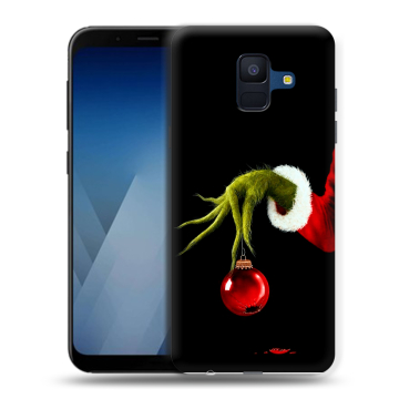 Силиконовый противоударный чехол на Samsung Galaxy A6 с принтом Новый год Гринч Силиконовый противоударный чехол на Samsung Galaxy A6 с принтом Новый год Гринч