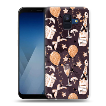 Силиконовый противоударный чехол на Samsung Galaxy A6 с принтом Новый год Силиконовый противоударный чехол на Samsung Galaxy A6 с принтом Новый год