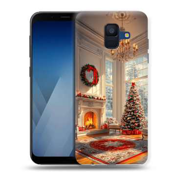 Силиконовый противоударный чехол на Samsung Galaxy A6 с принтом Новый год Силиконовый противоударный чехол на Samsung Galaxy A6 с принтом Новый год