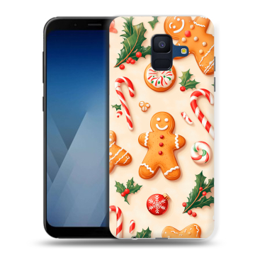 Силиконовый противоударный чехол на Samsung Galaxy A6 с принтом Новый год Силиконовый противоударный чехол на Samsung Galaxy A6 с принтом Новый год