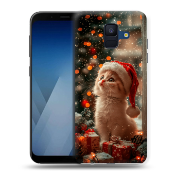 Силиконовый противоударный чехол на Samsung Galaxy A6 с принтом Новый год Силиконовый противоударный чехол на Samsung Galaxy A6 с принтом Новый год