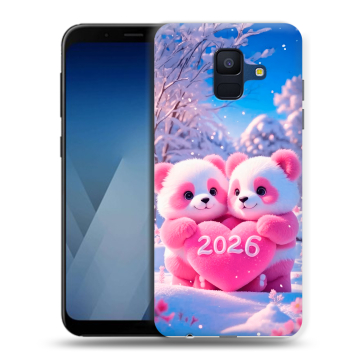 Силиконовый противоударный чехол на Samsung Galaxy A6 с принтом Новый год Силиконовый противоударный чехол на Samsung Galaxy A6 с принтом Новый год