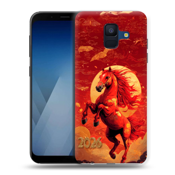 Силиконовый противоударный чехол на Samsung Galaxy A6 с принтом Новый год Силиконовый противоударный чехол на Samsung Galaxy A6 с принтом Новый год