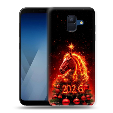 Силиконовый противоударный чехол на Samsung Galaxy A6 с принтом Новый год Силиконовый противоударный чехол на Samsung Galaxy A6 с принтом Новый год