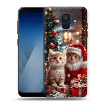 Силиконовый противоударный чехол на Samsung Galaxy A6 с принтом Новый год Силиконовый противоударный чехол на Samsung Galaxy A6 с принтом Новый год