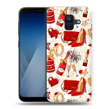 Силиконовый противоударный чехол на Samsung Galaxy A6 с принтом Новый год Силиконовый противоударный чехол на Samsung Galaxy A6 с принтом Новый год