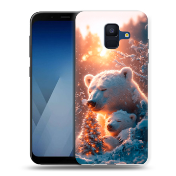 Силиконовый противоударный чехол на Samsung Galaxy A6 с принтом Новый год Силиконовый противоударный чехол на Samsung Galaxy A6 с принтом Новый год