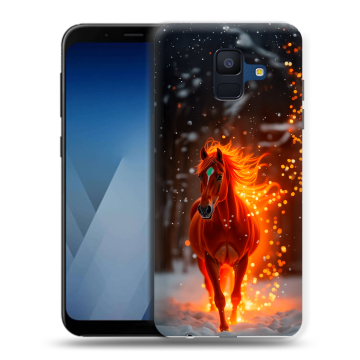 Силиконовый противоударный чехол на Samsung Galaxy A6 с принтом Новый год Силиконовый противоударный чехол на Samsung Galaxy A6 с принтом Новый год