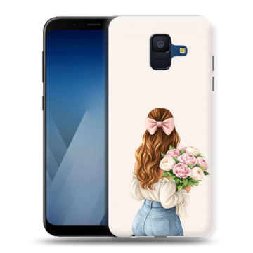 Силиконовый противоударный чехол на Samsung Galaxy A6 с принтом женский Силиконовый противоударный чехол на Samsung Galaxy A6 с принтом женский