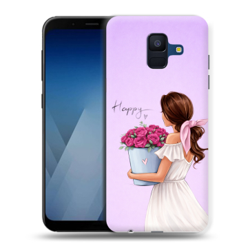 Силиконовый противоударный чехол на Samsung Galaxy A6 с принтом женский Силиконовый противоударный чехол на Samsung Galaxy A6 с принтом женский