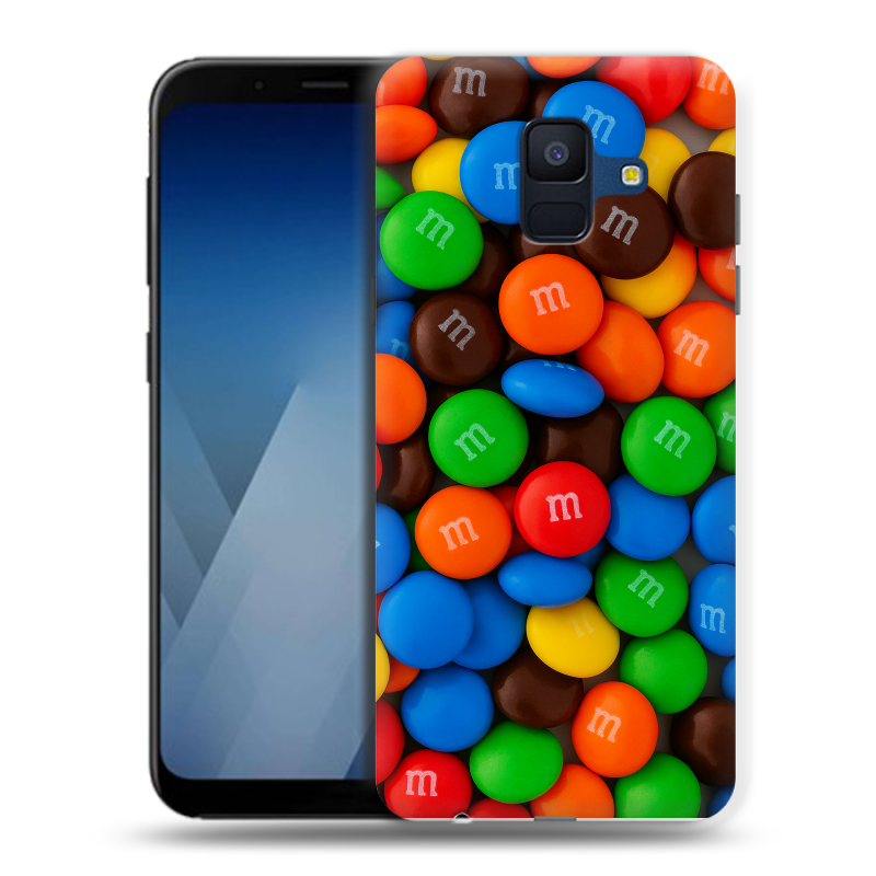 Силиконовый противоударный чехол на Samsung Galaxy A6 с принтом Конфеты Силиконовый противоударный чехол на Samsung Galaxy A6 с принтом Конфеты