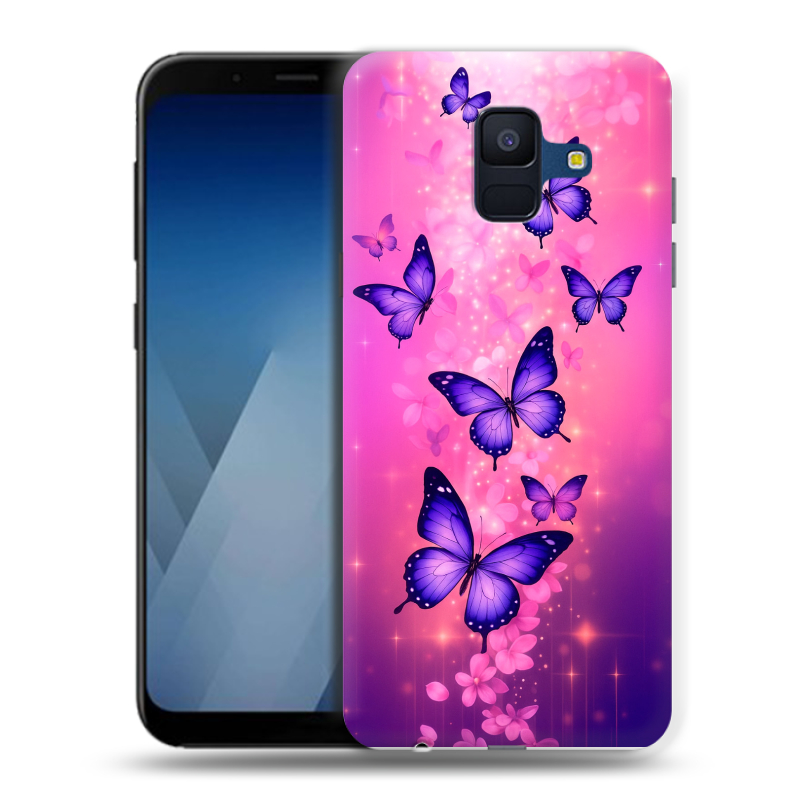 Пластиковый чехол на Samsung Galaxy A6 с принтом Бабочки Пластиковый чехол на Samsung Galaxy A6 с принтом Бабочки