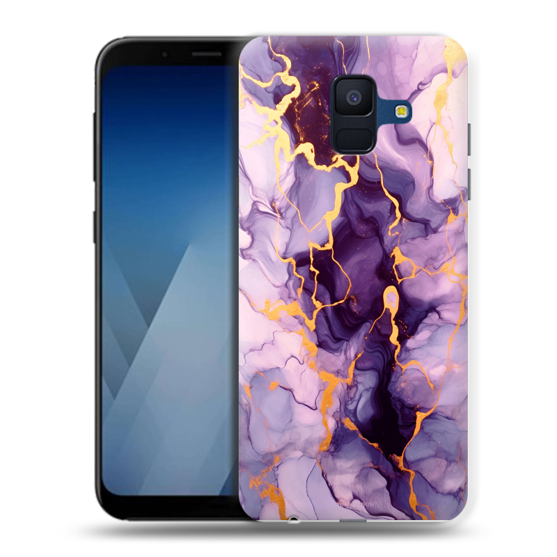 Силиконовый противоударный чехол на Samsung Galaxy A6 с принтом Мрамор Силиконовый противоударный чехол на Samsung Galaxy A6 с принтом Мрамор
