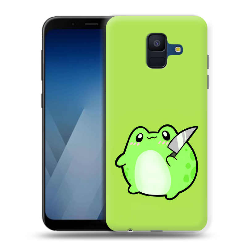 Силиконовый противоударный чехол на Samsung Galaxy A6 с принтом Лягушенок Силиконовый противоударный чехол на Samsung Galaxy A6 с принтом Лягушенок