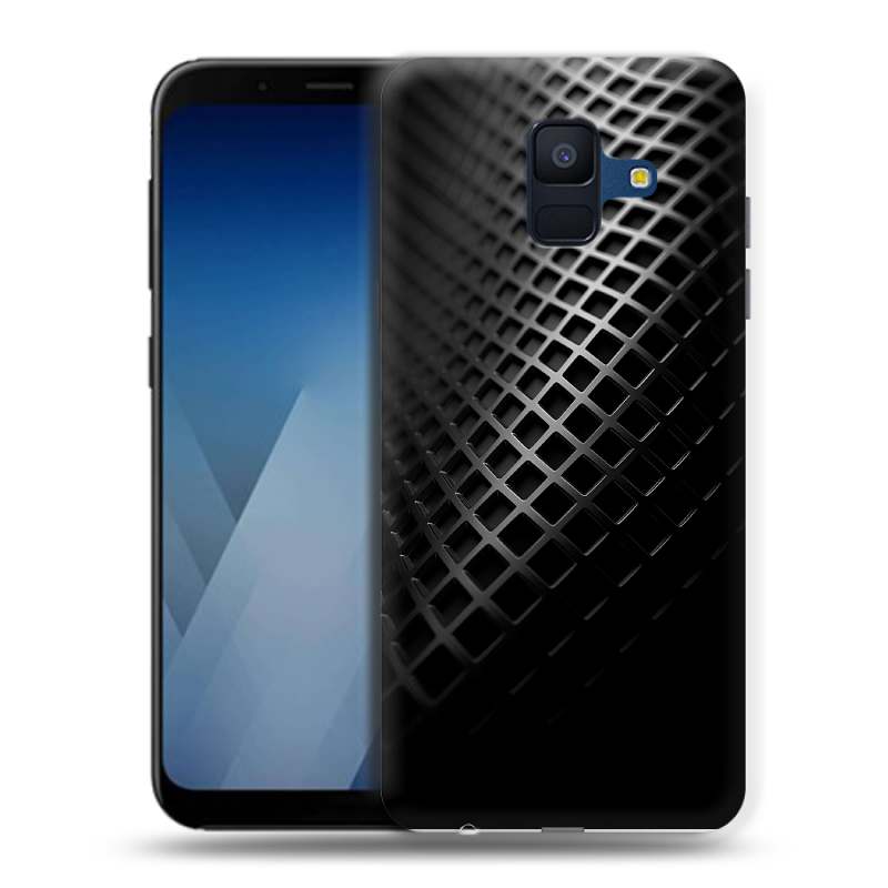 Силиконовый противоударный чехол на Samsung Galaxy A6 с принтом Текстура металла Силиконовый противоударный чехол на Samsung Galaxy A6 с принтом Текстура металла