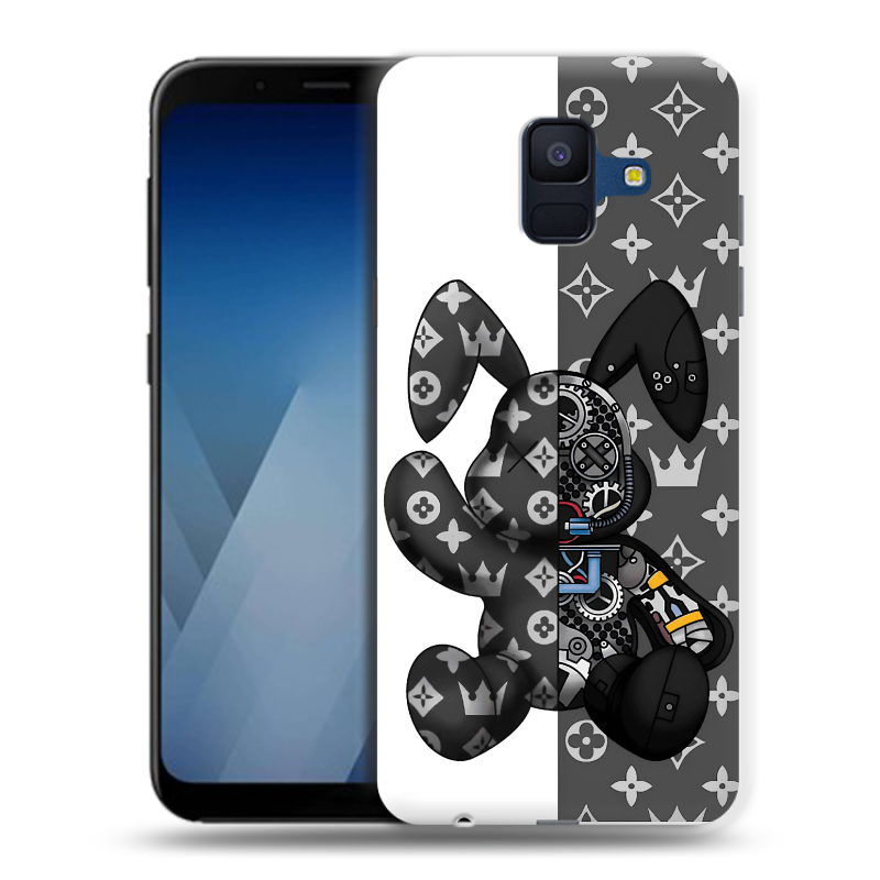 Силиконовый противоударный чехол на Samsung Galaxy A6 с принтом Луи робот Силиконовый противоударный чехол на Samsung Galaxy A6 с принтом Луи робот
