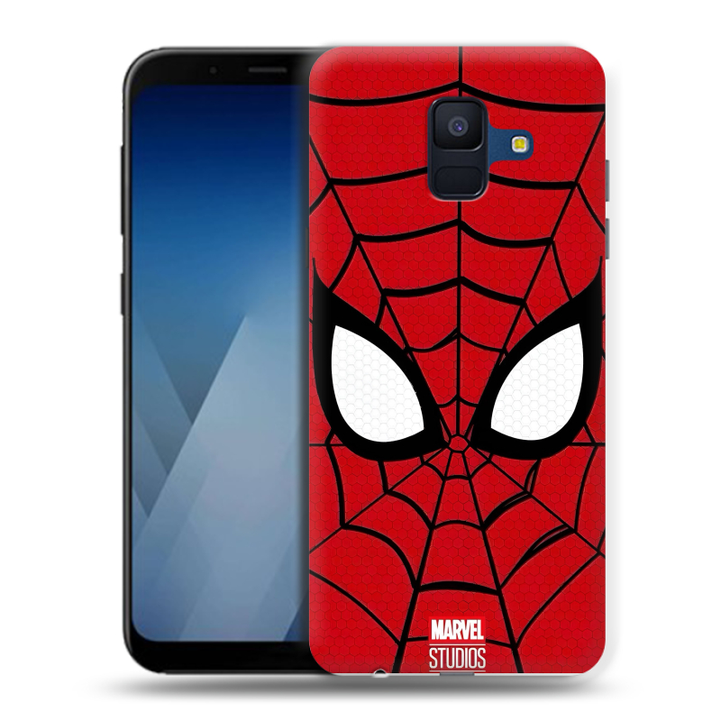 Силиконовый противоударный чехол на Samsung Galaxy A6 с принтом человек паук spiderman Силиконовый противоударный чехол на Samsung Galaxy A6 с принтом человек паук spiderman