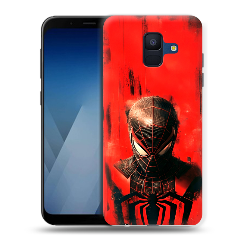 Силиконовый противоударный чехол на Samsung Galaxy A6 с принтом человек паук spiderman Силиконовый противоударный чехол на Samsung Galaxy A6 с принтом человек паук spiderman